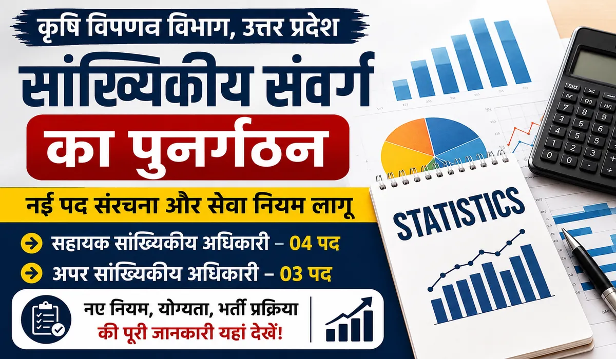 उत्तर प्रदेश कृषि विपणन विभाग में सांख्यिकीय संवर्ग का पुनर्गठन, 7 पदों का नया ढांचा जारी।