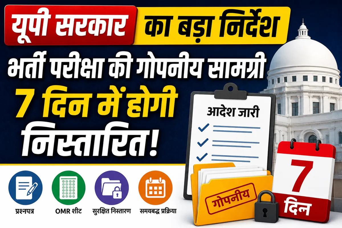 भर्ती परीक्षाओं की गोपनीय सामग्री के निस्तारण पर यूपी सरकार का बड़ा निर्देश, 7 दिन में करनी होगी कार्रवाई
