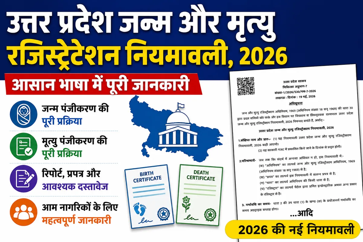 उत्तर प्रदेश जन्म और मृत्यु पंजीकरण नियमावली 2026: आम लोगों के लिए आसान भाषा में पूरी जानकारी